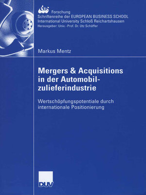 cover image of Mergers & Acquisitions in der Automobilzulieferindustrie